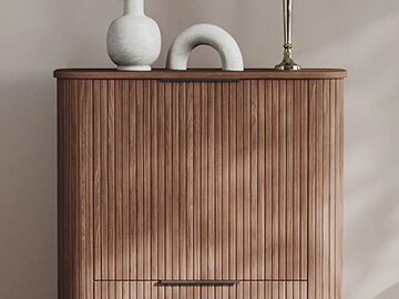 Möbel mit Rillen oder Rillenleisten