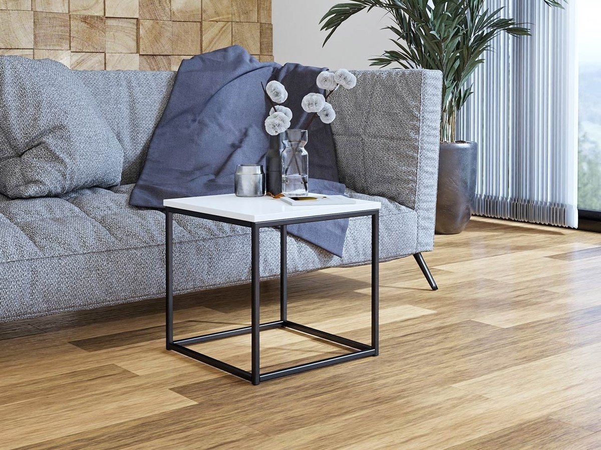 Couchtisch Germantown 106 (Mattschwarz + Weiß glänzend)