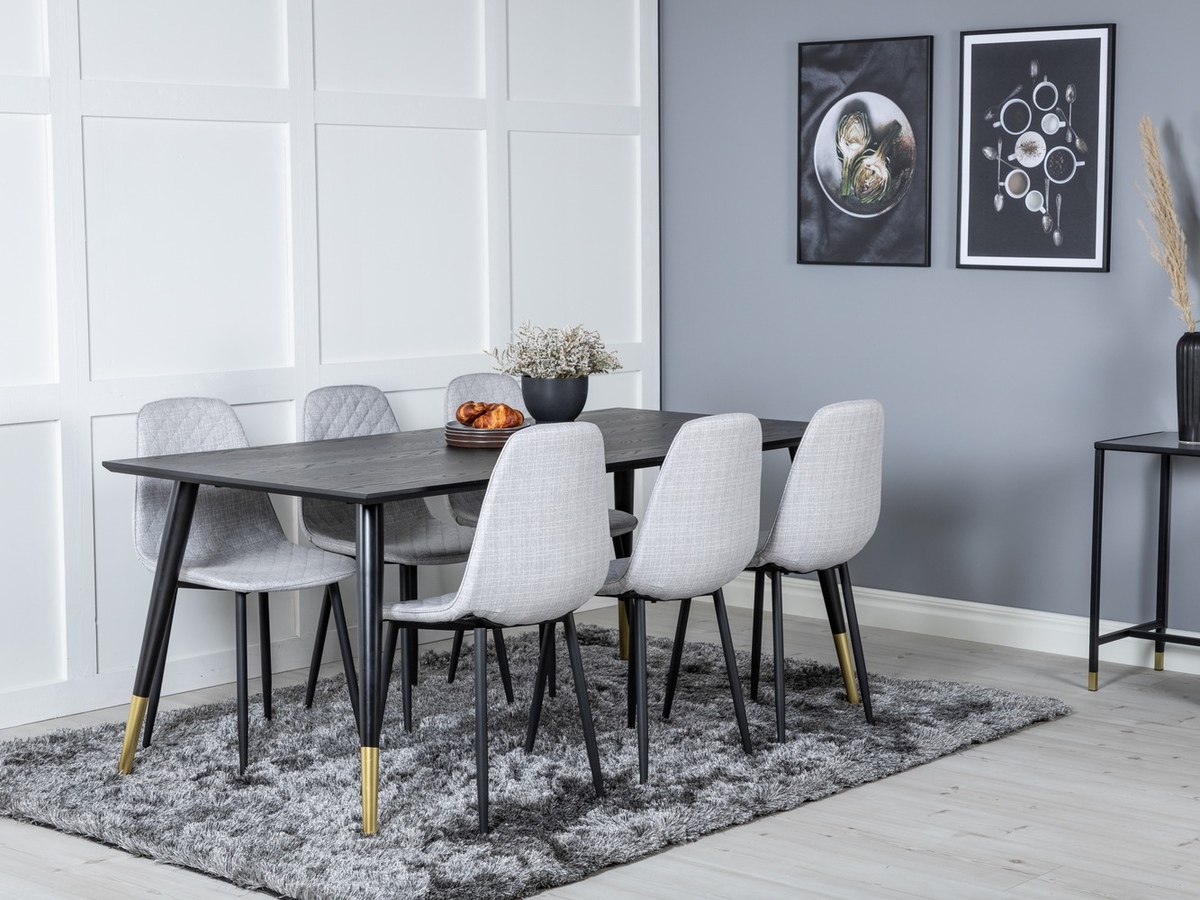 Essgruppe Dallas 2594 (Schwarz + Messing)