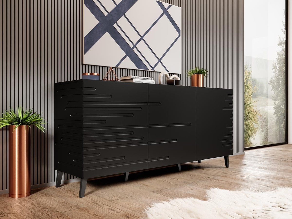 Sideboard Charlotte 140 (Schwarz)