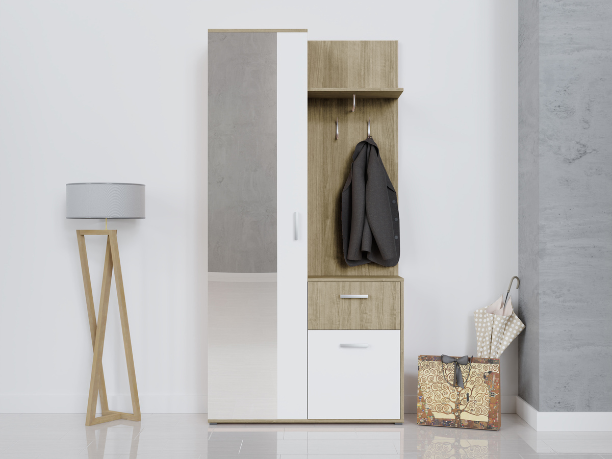 Flurgarnitur Pavo (Sonoma Eichenholzoptik + Weiß)