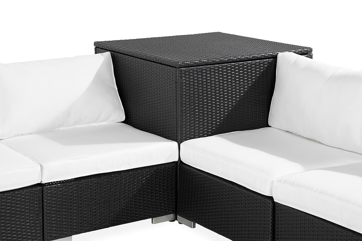 Gartensofa Comfort Garden 1548 (Schwarz + Weiß)