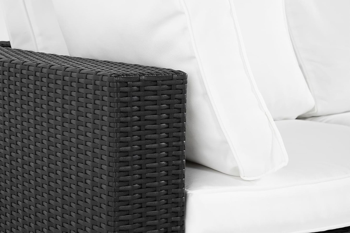 Gartensofa Comfort Garden 1548 (Schwarz + Weiß)