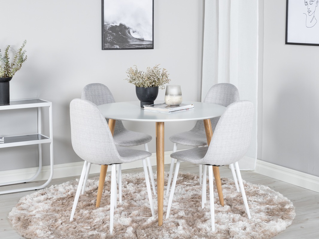 Essgruppe Dallas 291 (Hellgrau + Weiß)