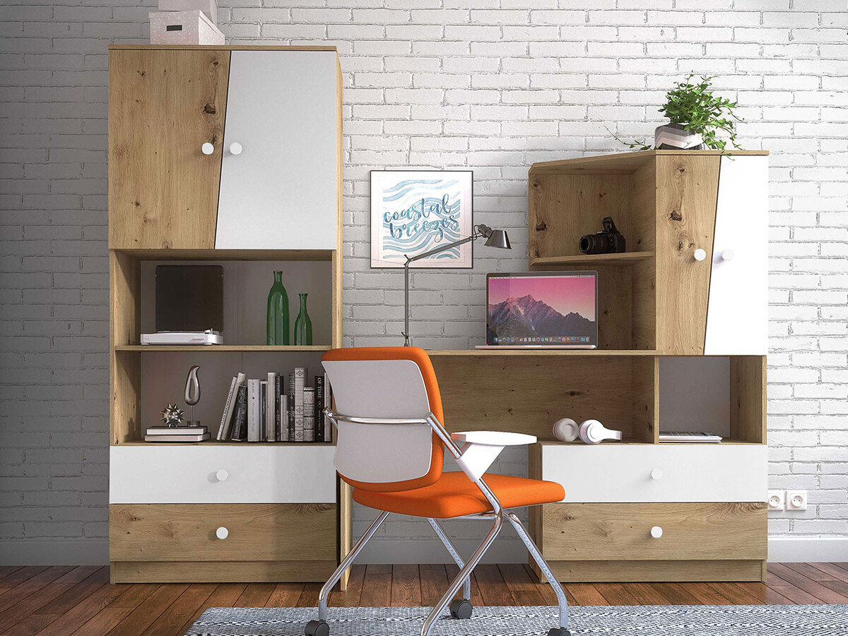 Möbel-Set Almira 115 (Artisan Eichenholzoptik + Weiß)