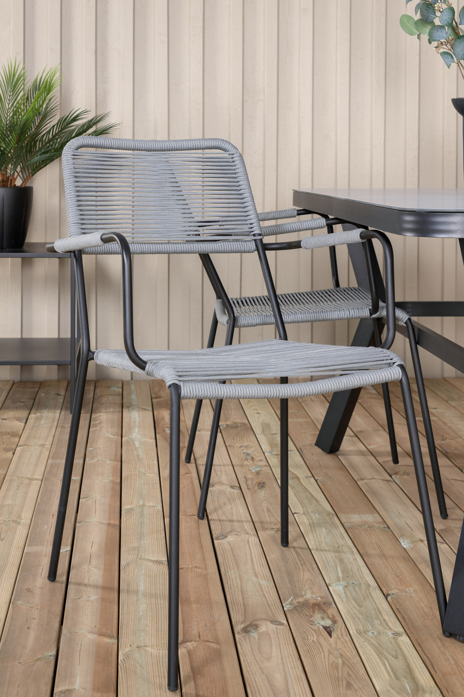 Tisch und Stühle Dallas 2193 (Schwarz + Grau)