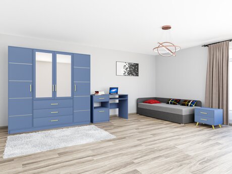 Möbel-Set Dortivu 122 (Blau + Lux 06 + Lux 05)