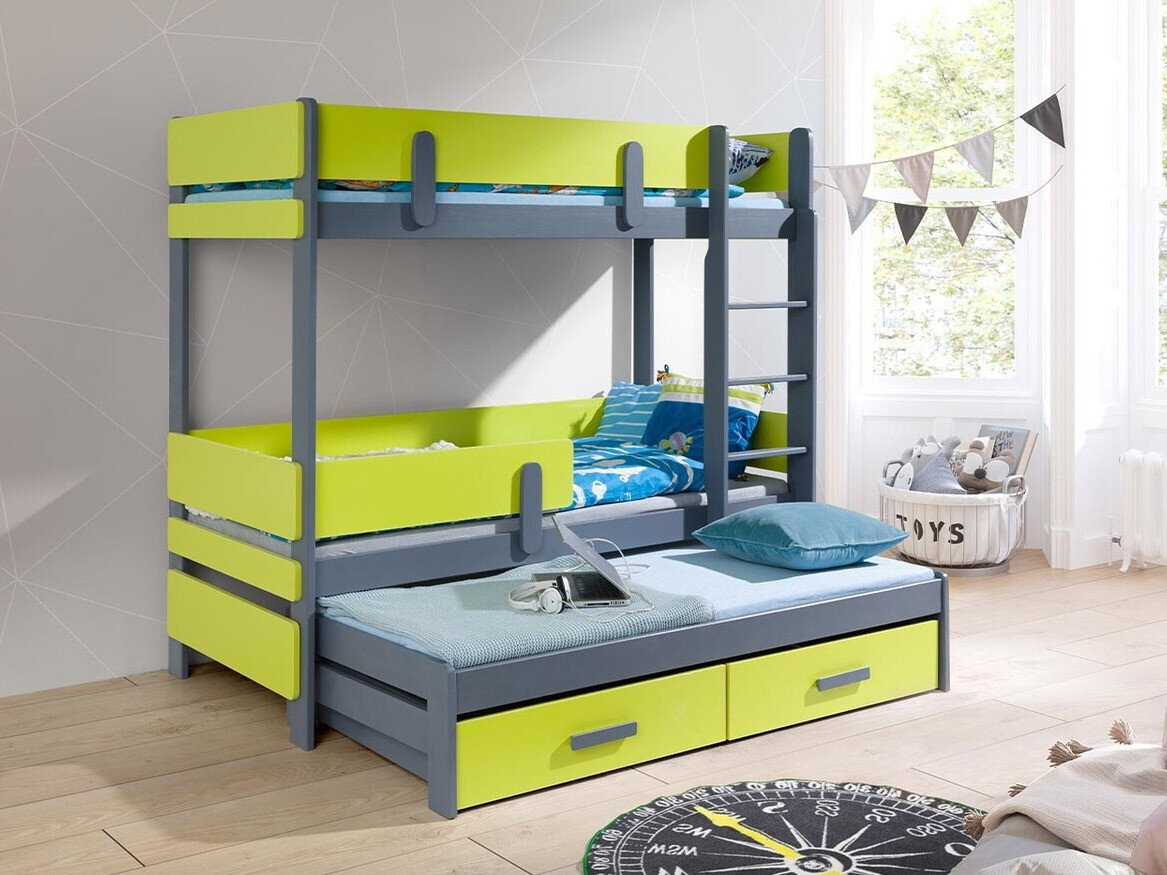 Etagenbett Henderson 146 (Graphit + Grün)