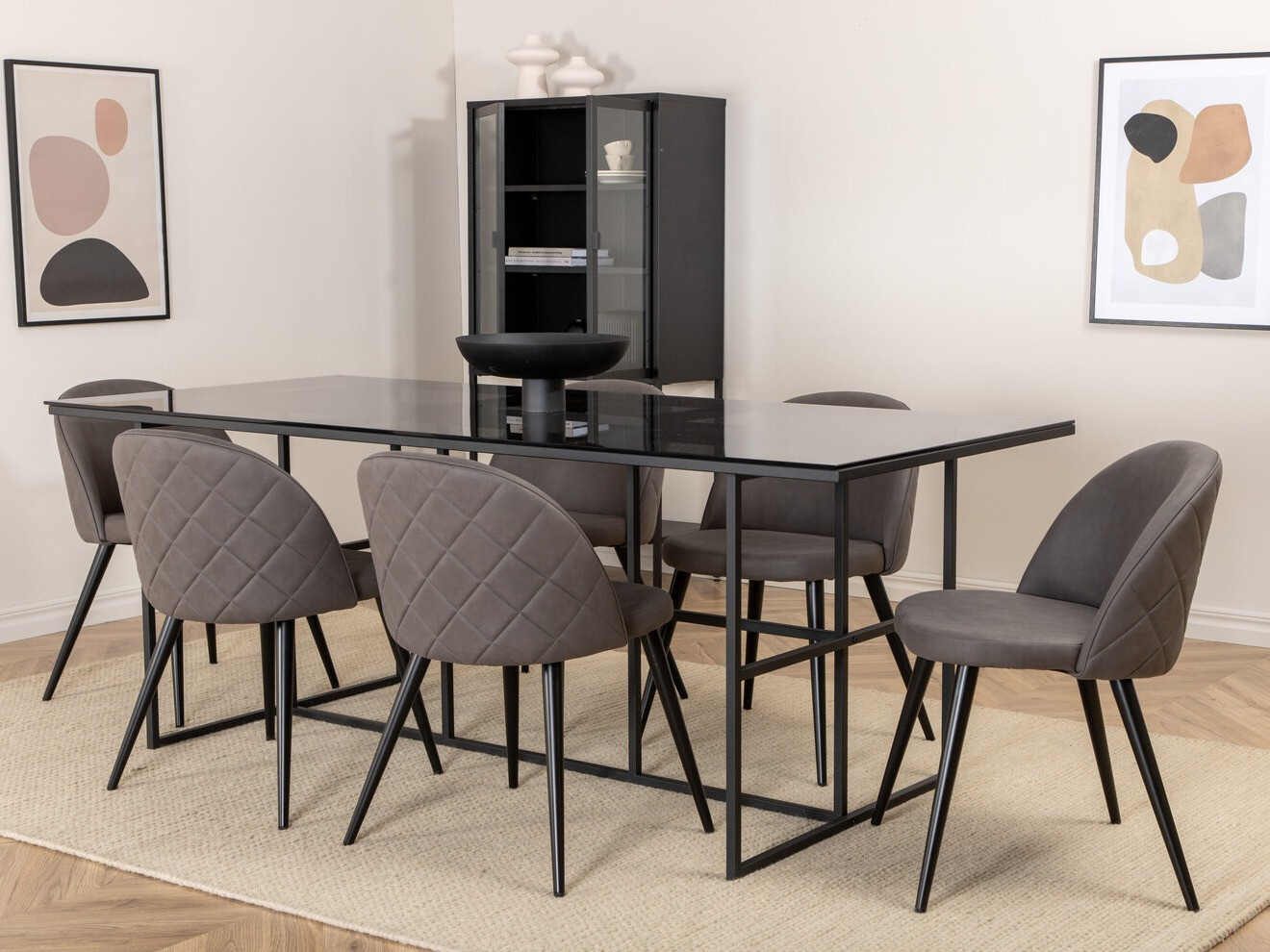 Essgruppe Dallas 3042 (Dunkelgrau + Schwarz)