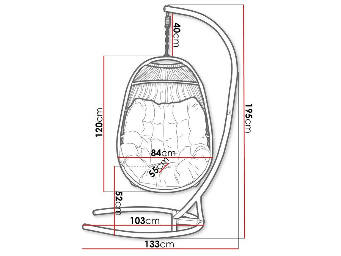Hängesessel Comfivo 342 (Schwarz + Cremefarben)