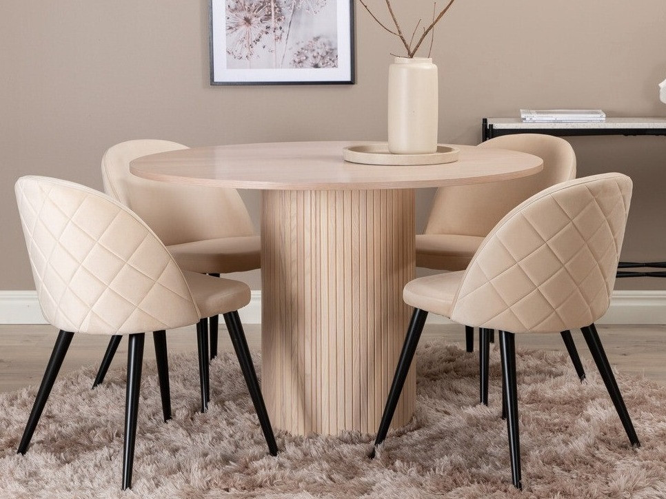 Essgruppe Dallas 3072 (Cremefarben + Schwarz)