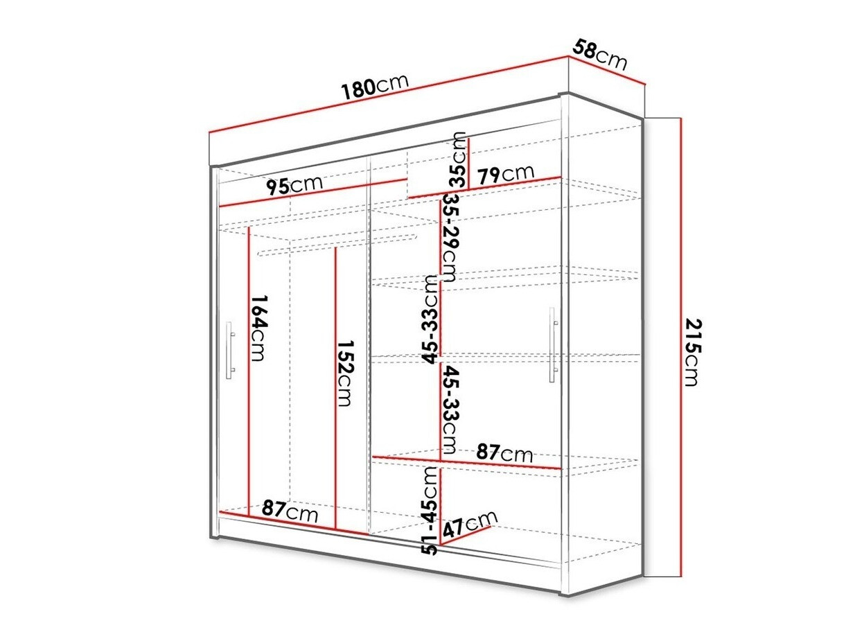 Kleiderschrank Closico 100 (Schwarz)