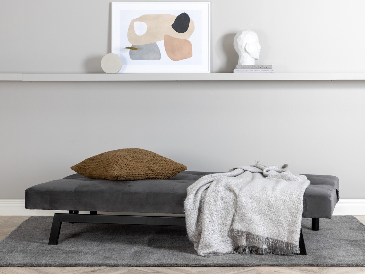 Schlafsofa Dallas 1710 (Dunkelgrau + Schwarz)