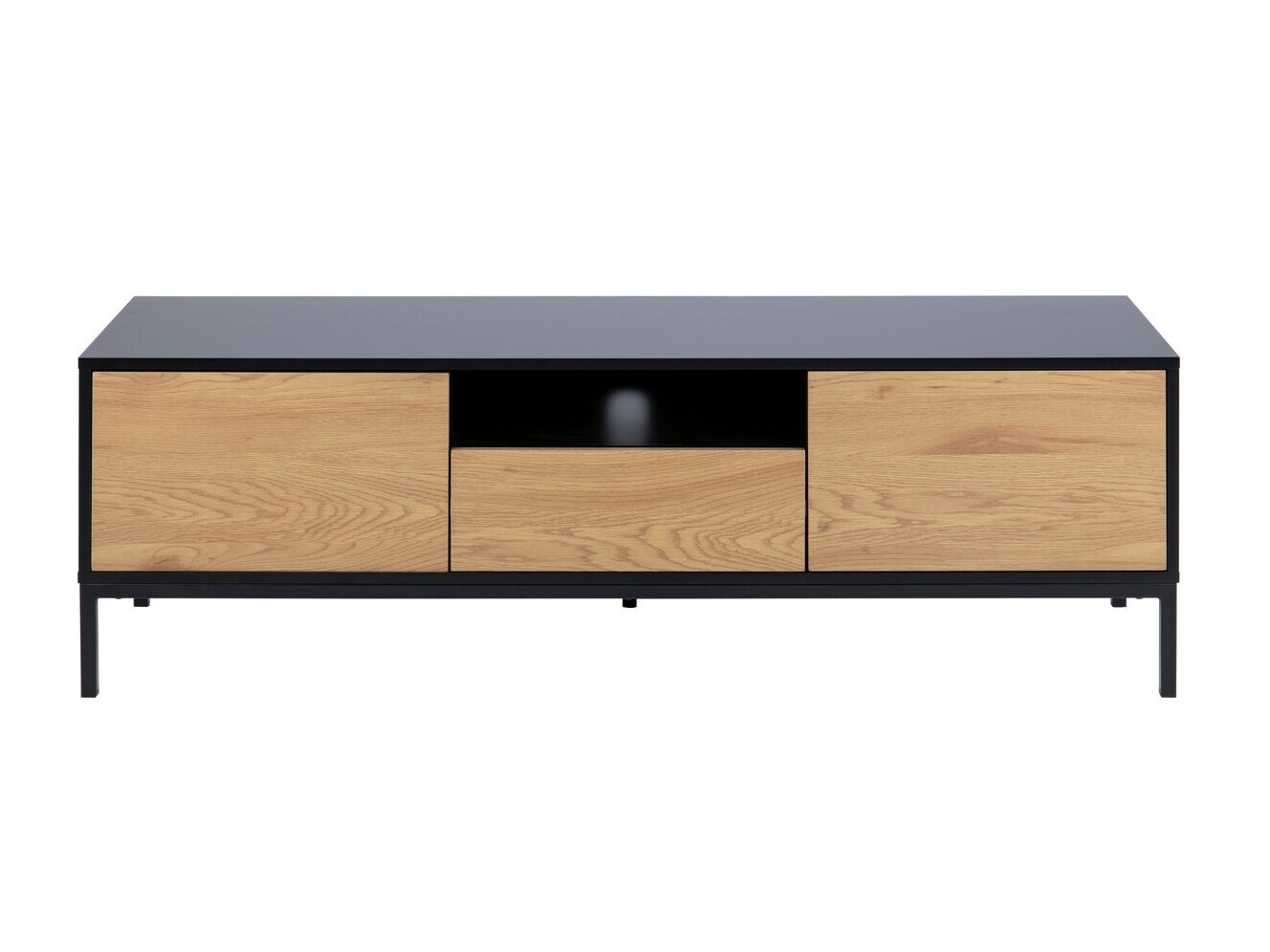 TV-Möbel Norsica Sevferi 122 (Wildeichenholzoptik + Schwarz)