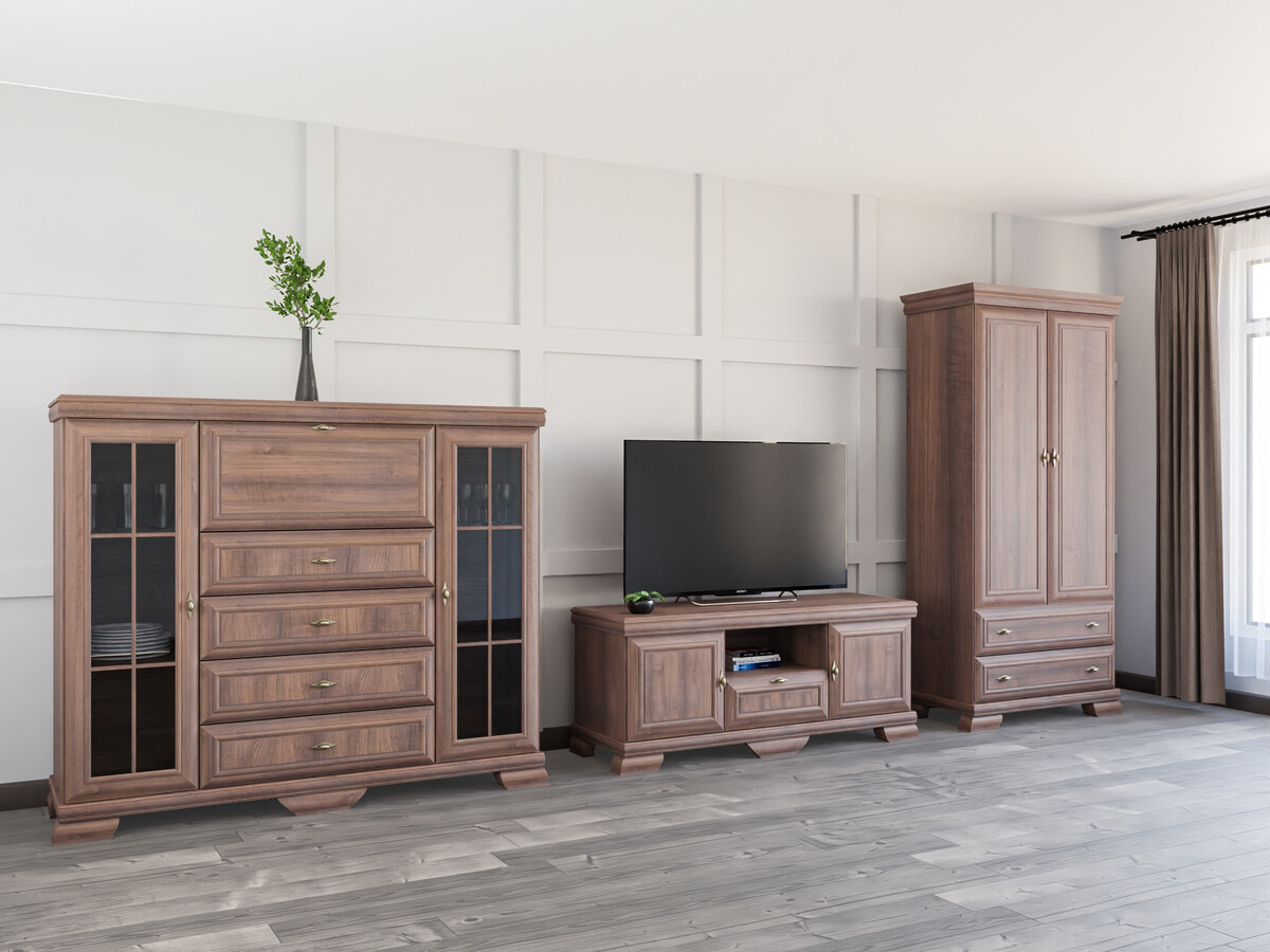 Wohnzimmer-Sets Salmeru 114 (Samoa King Nussholzoptik)