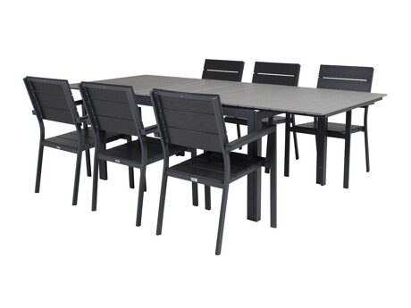 Tisch und Stühle Dallas 3022 (Schwarz + Grau)