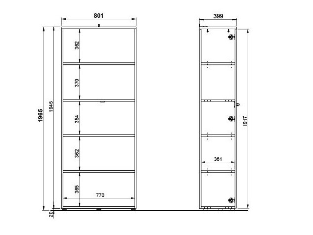 Regal Eliromo 106 (Graphit + Grandson Eichenholzoptik)