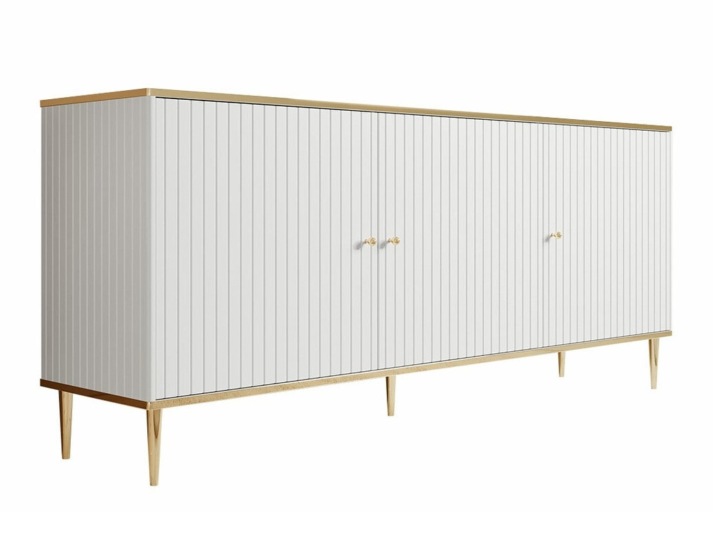 Sideboard Charlotte 154 (Weiß + Gold)