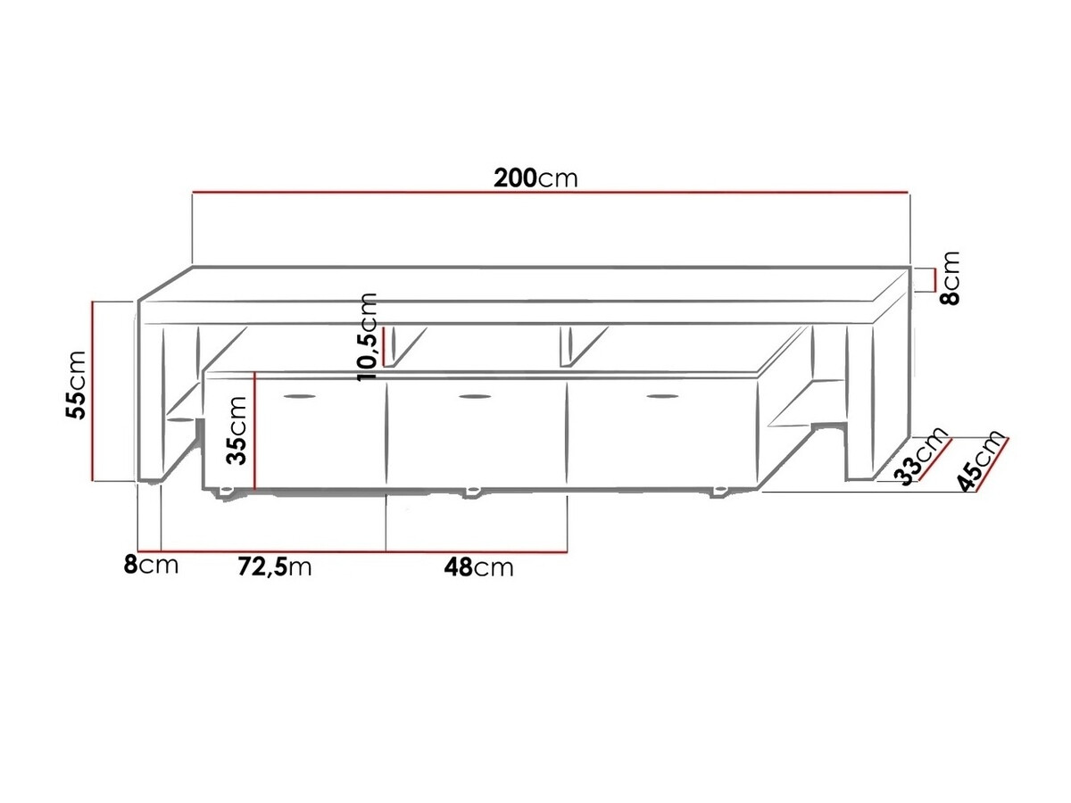 TV-Möbel Arbor (Weiß + Weiß glänzend)