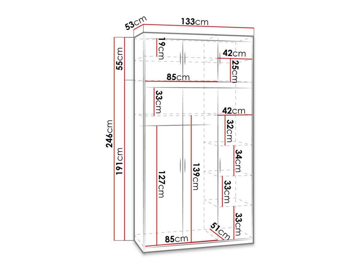 Kleiderschrank Novduni 105 (Lefkas-Eiche)