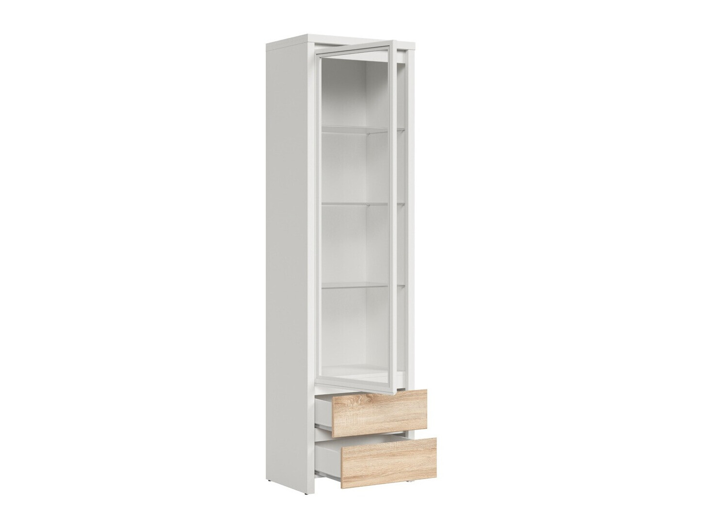 Regal Nolroma 140 (Weiß + Sonoma Eichenholzoptik)