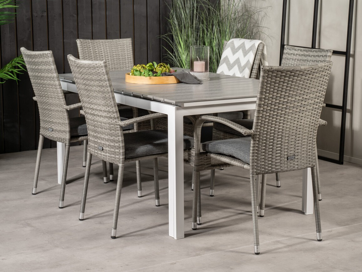 Tisch und Stühle Dallas 2406 (Grau + Dunkelgrau)