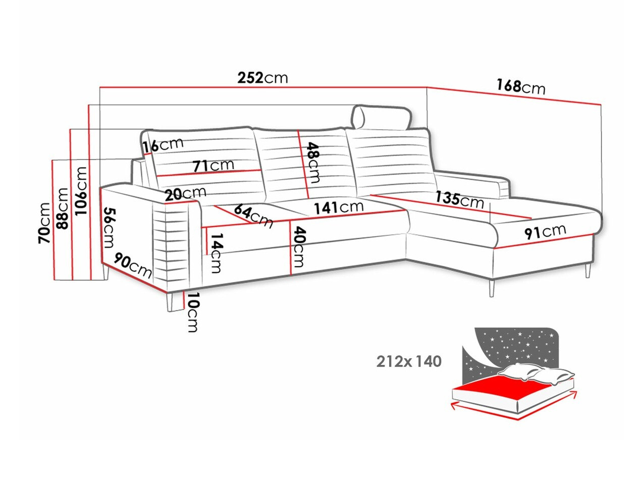 Ecksofa Comfivo Cumintudo (Velluto 25)