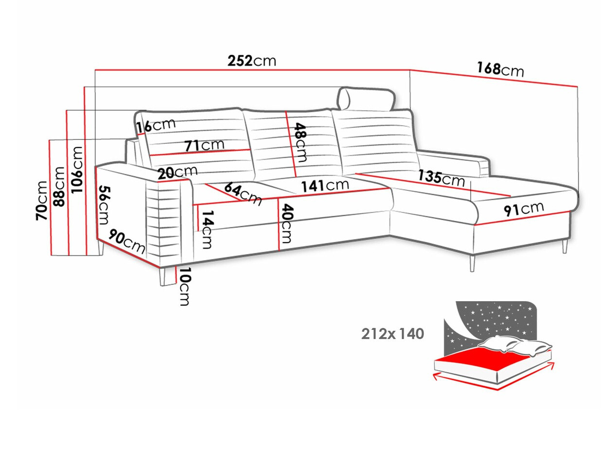 Ecksofa Comfivo Cumintudo (Velluto 33)