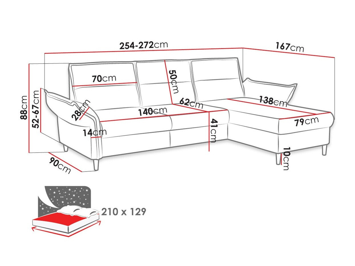 Ecksofa Comfivo 244 (Manila 16)