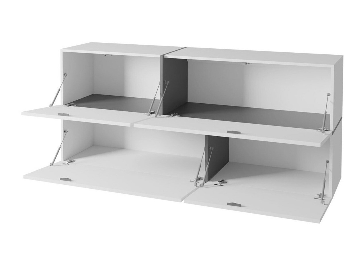 Hängeschrank Charlotte 100 (Weiß + Weiß glänzend + Schwarz)