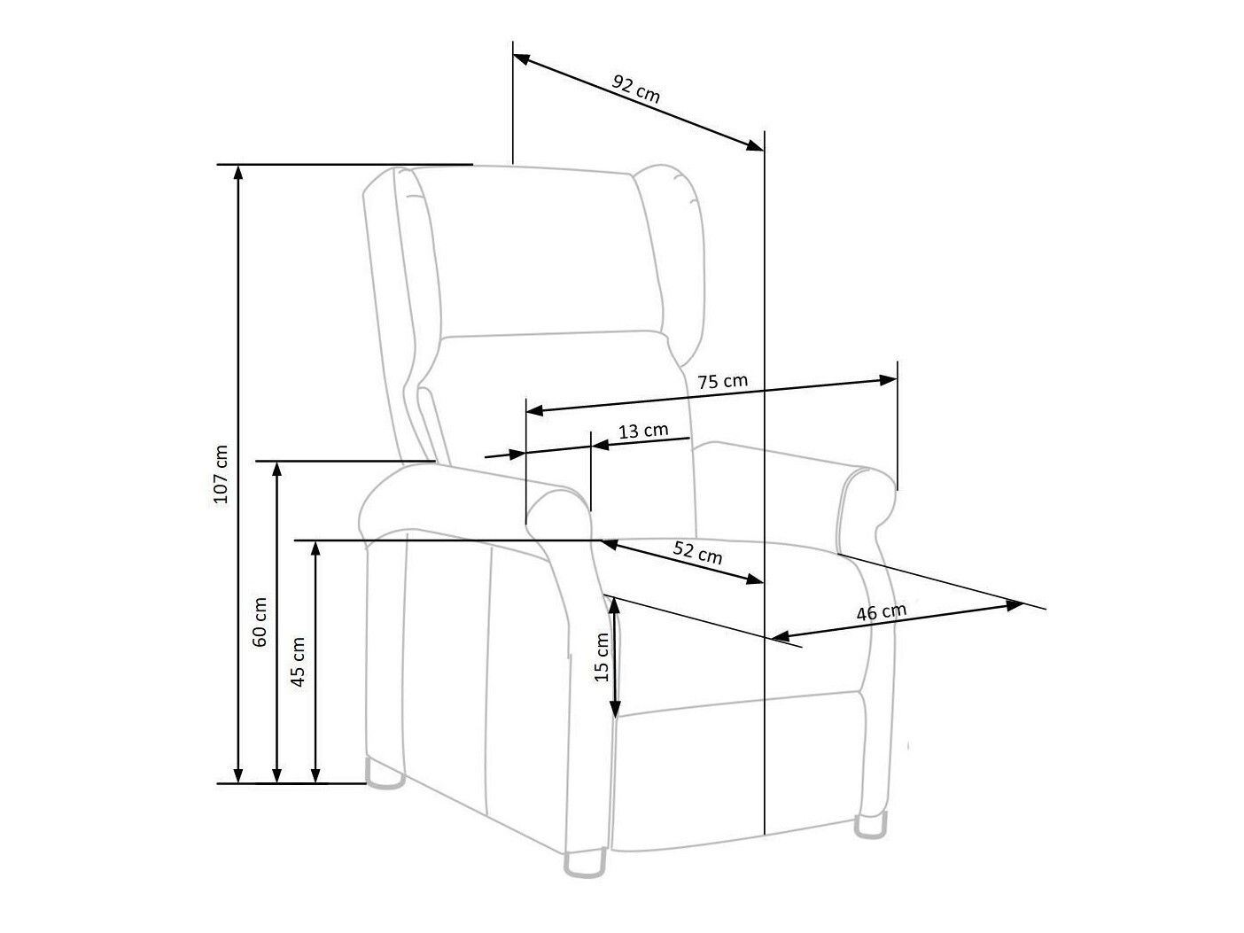 Sessel Liegesessel Houston 854 (Beige)