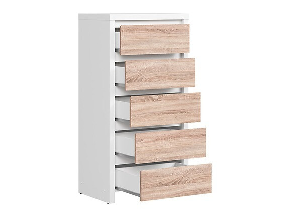 Kommoden Nolroma 106 (Weiß + Sonoma Eichenholzoptik)