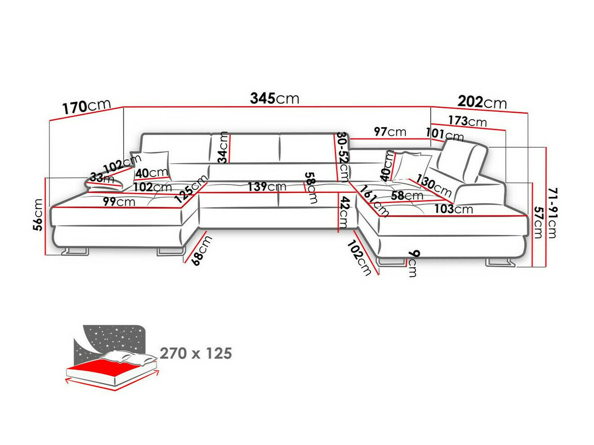 Ecksofa Comfivo 190 (Soft 029 + Uttario Velvet 2971 + Soft 029)