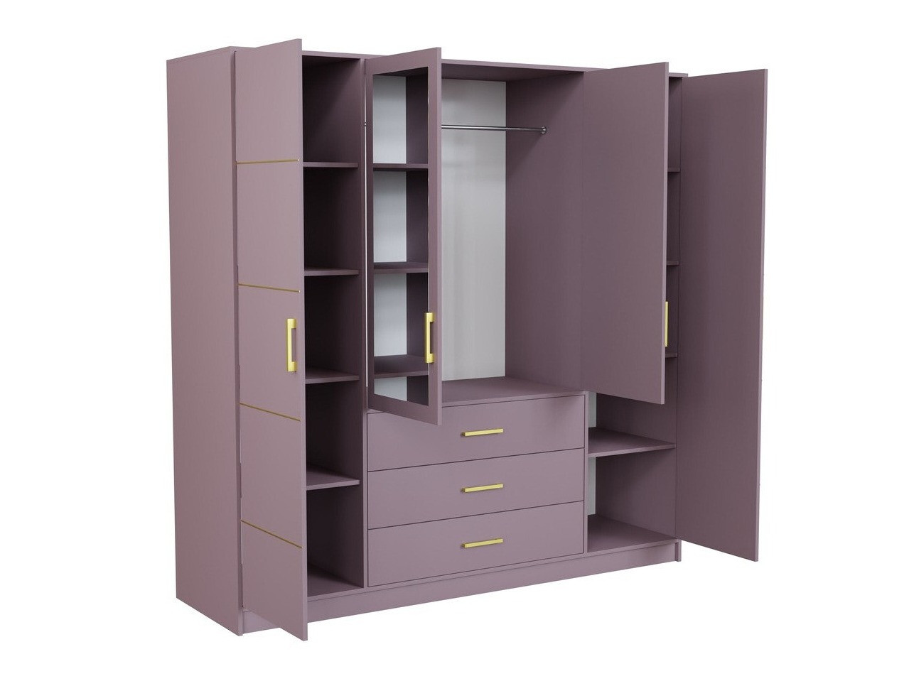 Kleiderschrank Delbalo 101 (Lila)