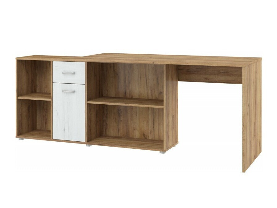 Eckschreibtisch Gilroy 113 (Craft eichenholzoptik + Craft weiß)