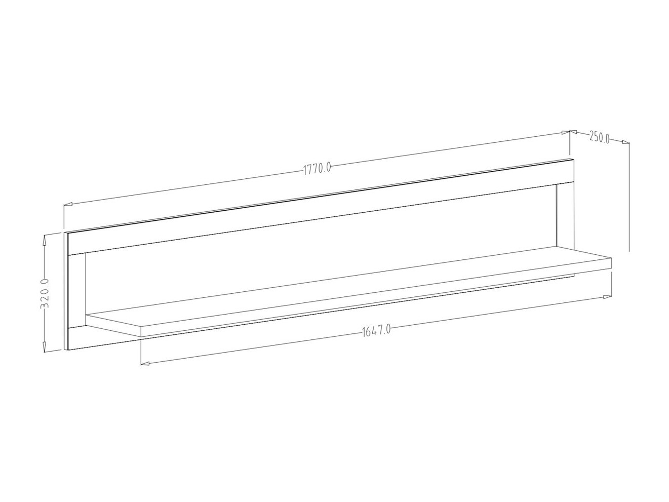 Wandregal Tolnue 100 (Esche gebleicht)