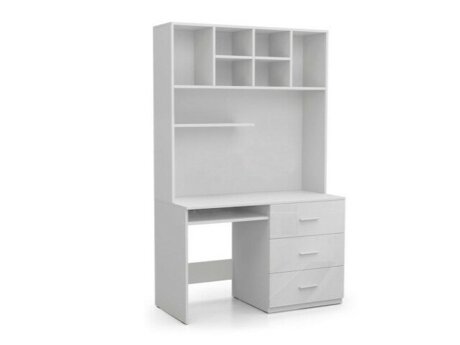 Bürotisch Salmere 109 (Weiß + Weiß glänzend)