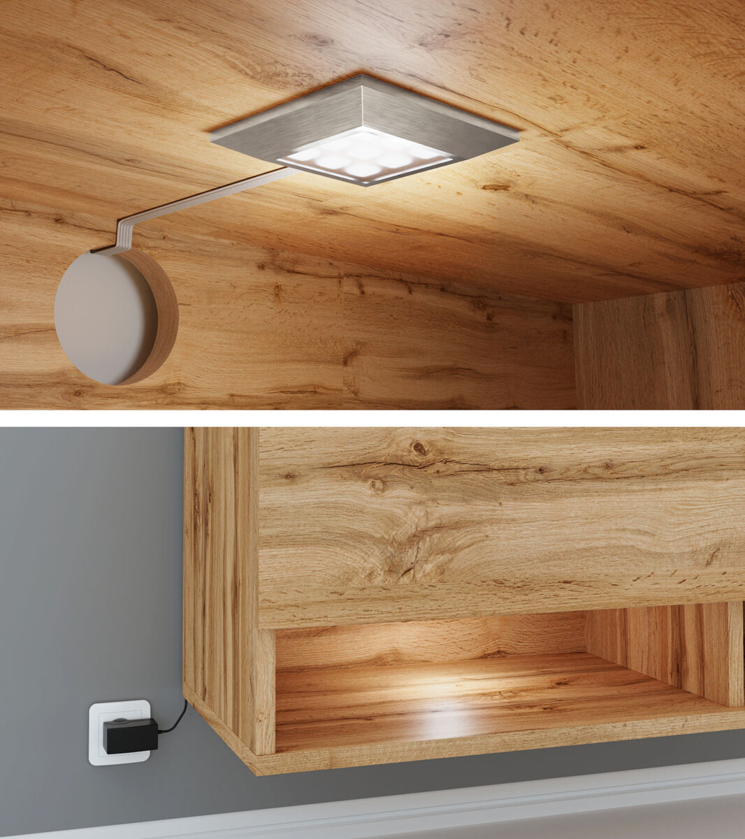 TV-Möbel Sarasota 119 (Wotan Eiche + Schwarz glänzend)