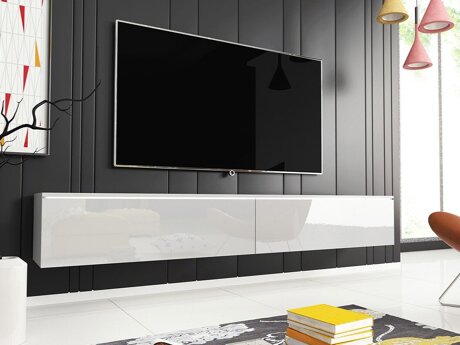 TV-Möbel Sarasota 121 (Weiß + Weiß glänzend)
