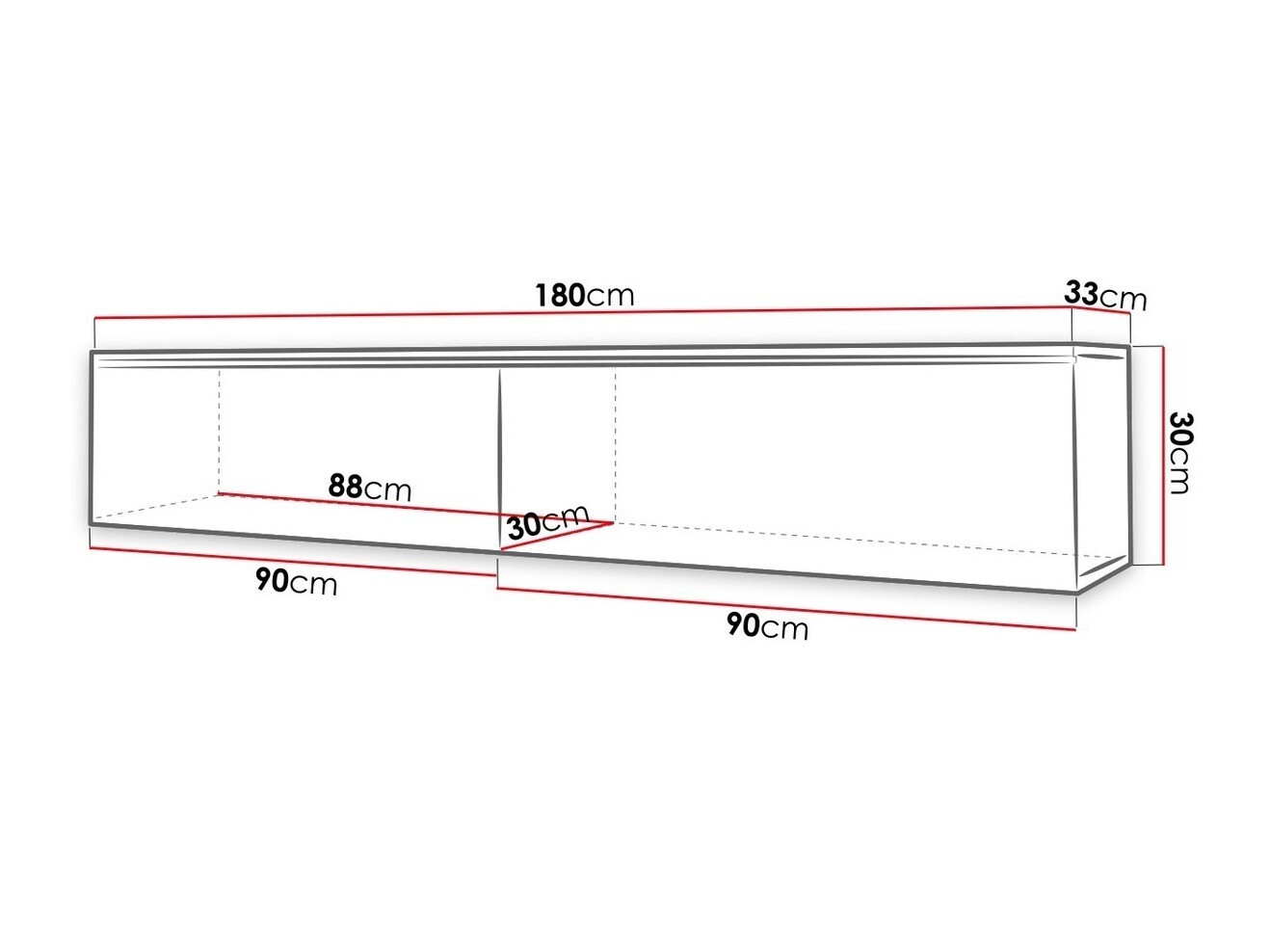 TV-Möbel Scientia I (Weiß + Weiß glänzend)