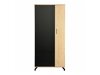 Kleiderschrank Omaha S100 (Schwarz + Eichenholzoptik hell)