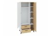 Kleiderschrank Omaha S100 (Schwarz + Eichenholzoptik hell)