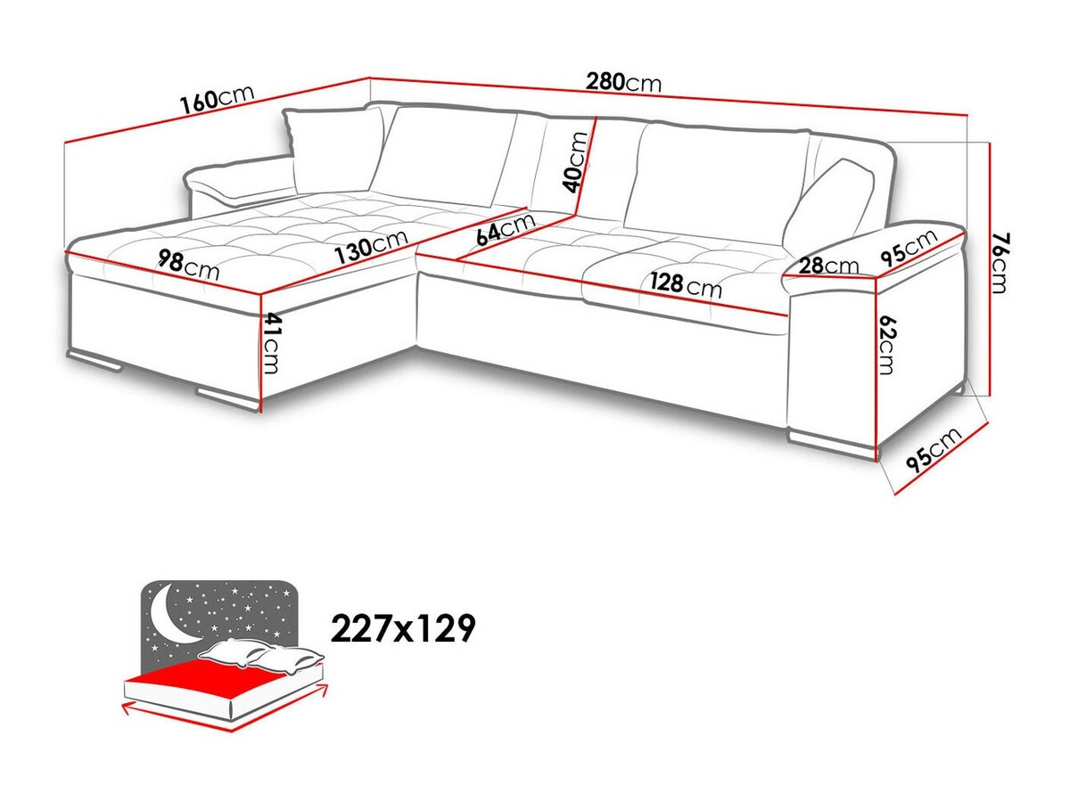 Ecksofa Comfivo 107 (Soft 066 + Lawa 02)