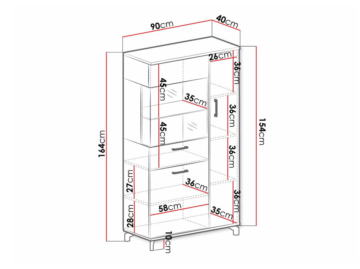 Regal Omaha S104 (Weiß + Eichenholzoptik hell)