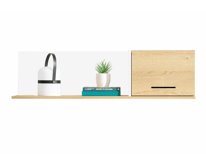 Wandregal Omaha S111 (Weiß + Eichenholzoptik hell)