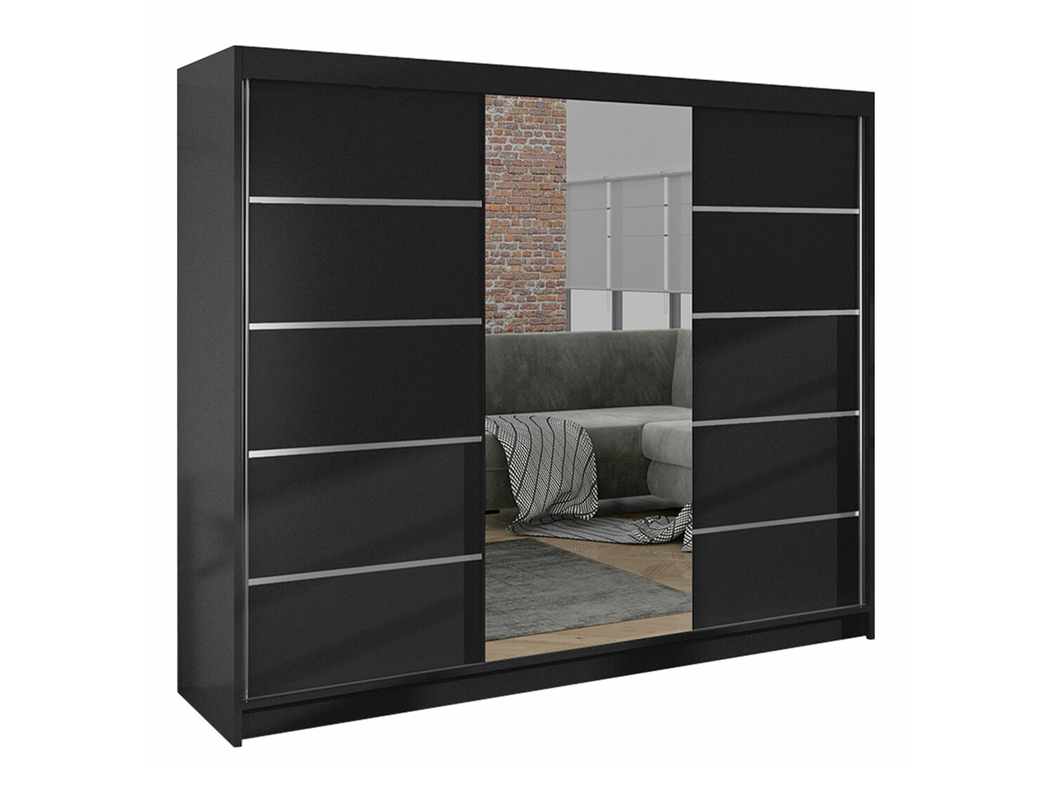 Kleiderschrank Closico Durion IV (Schwarz)