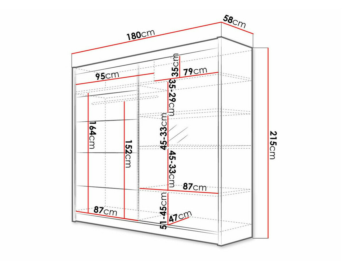Kleiderschrank Closico 142 (Weiß + Sonoma Eichenholzoptik)