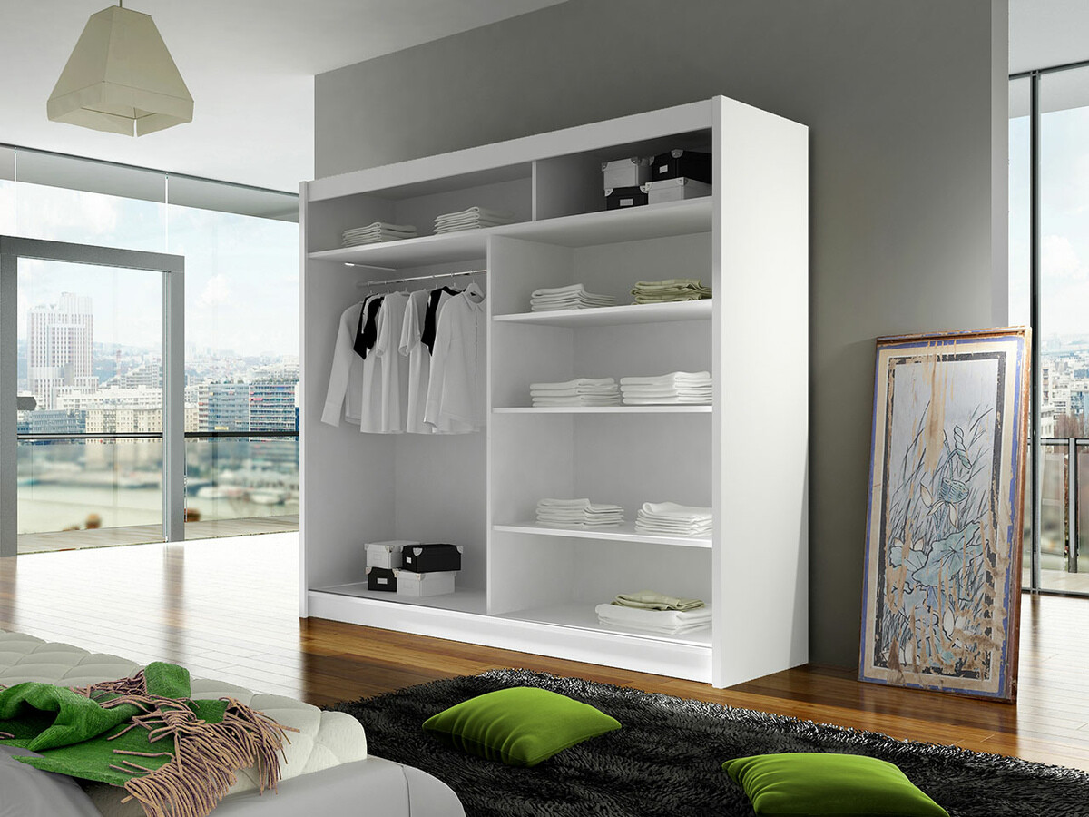 Kleiderschrank Closico Cavaris III (Weiß + Sonoma Eichenholzoptik)