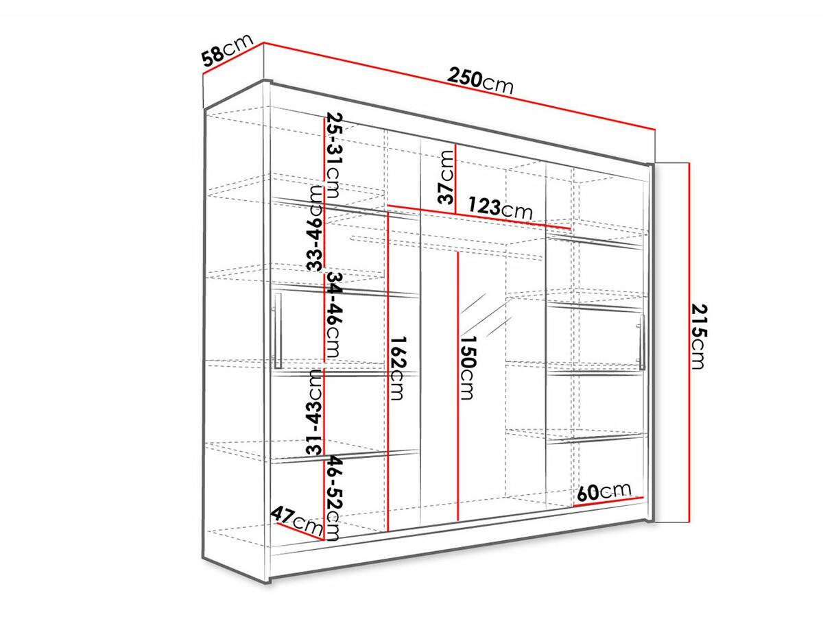 Kleiderschrank Closico 131 (Eichenholzoptik dunkel)