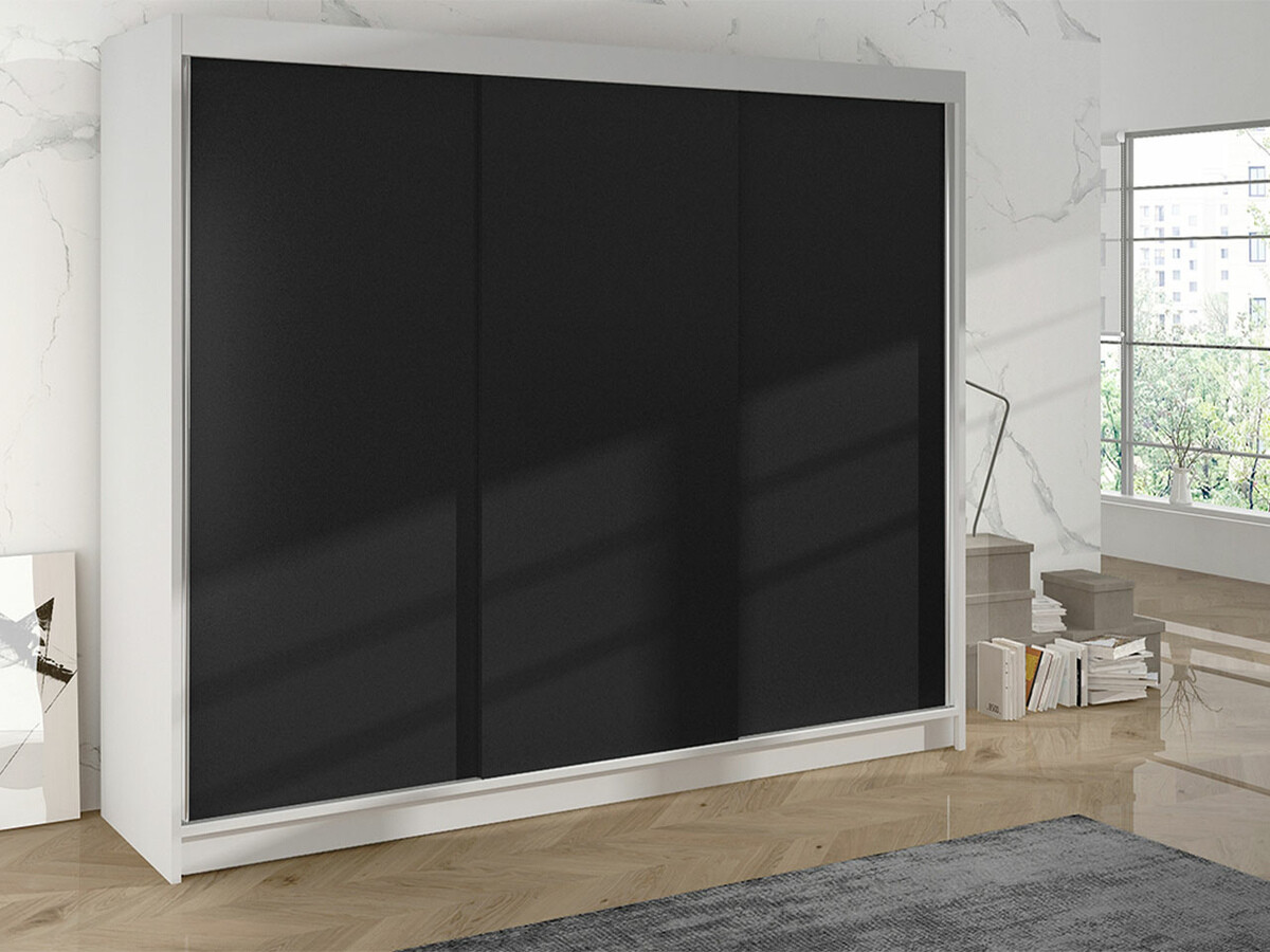Kleiderschrank Closico Durion II (Weiß + Schwarz)